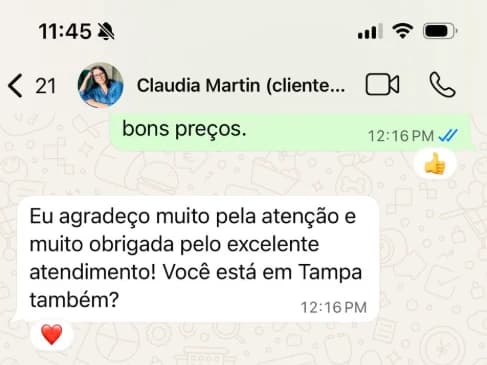 WhatsApp message from Claudia M.